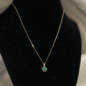 Malachite Clover 18k Necklace